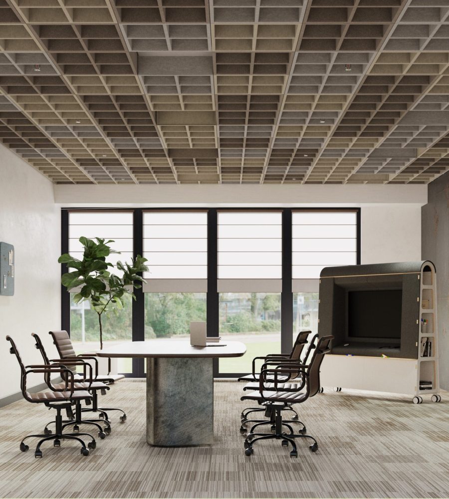 Woven, Windowpane Ceiling Frames | Almond, Mushroom, Platinum | Premier Collection