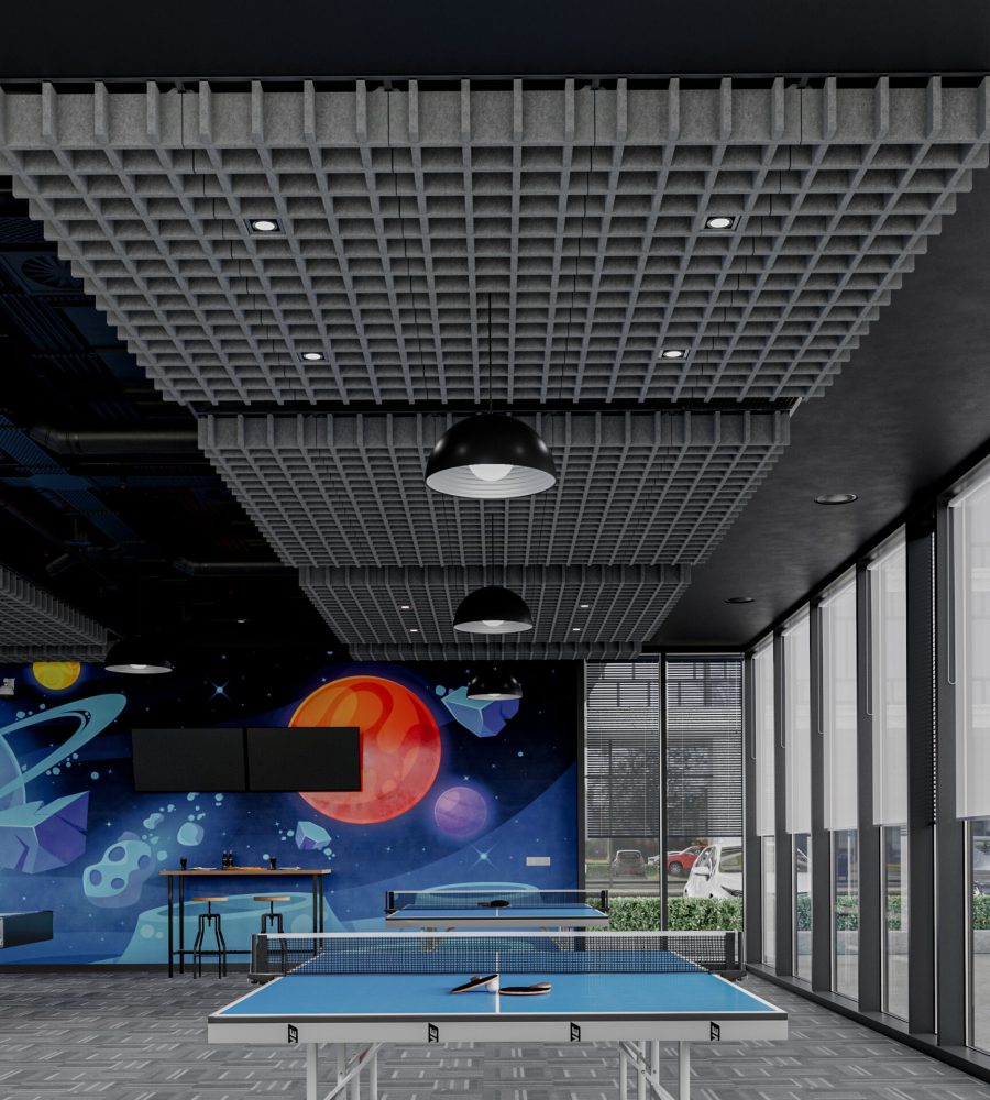 Woven, Pincheck Ceiling Frames | Slate | Premier Collection