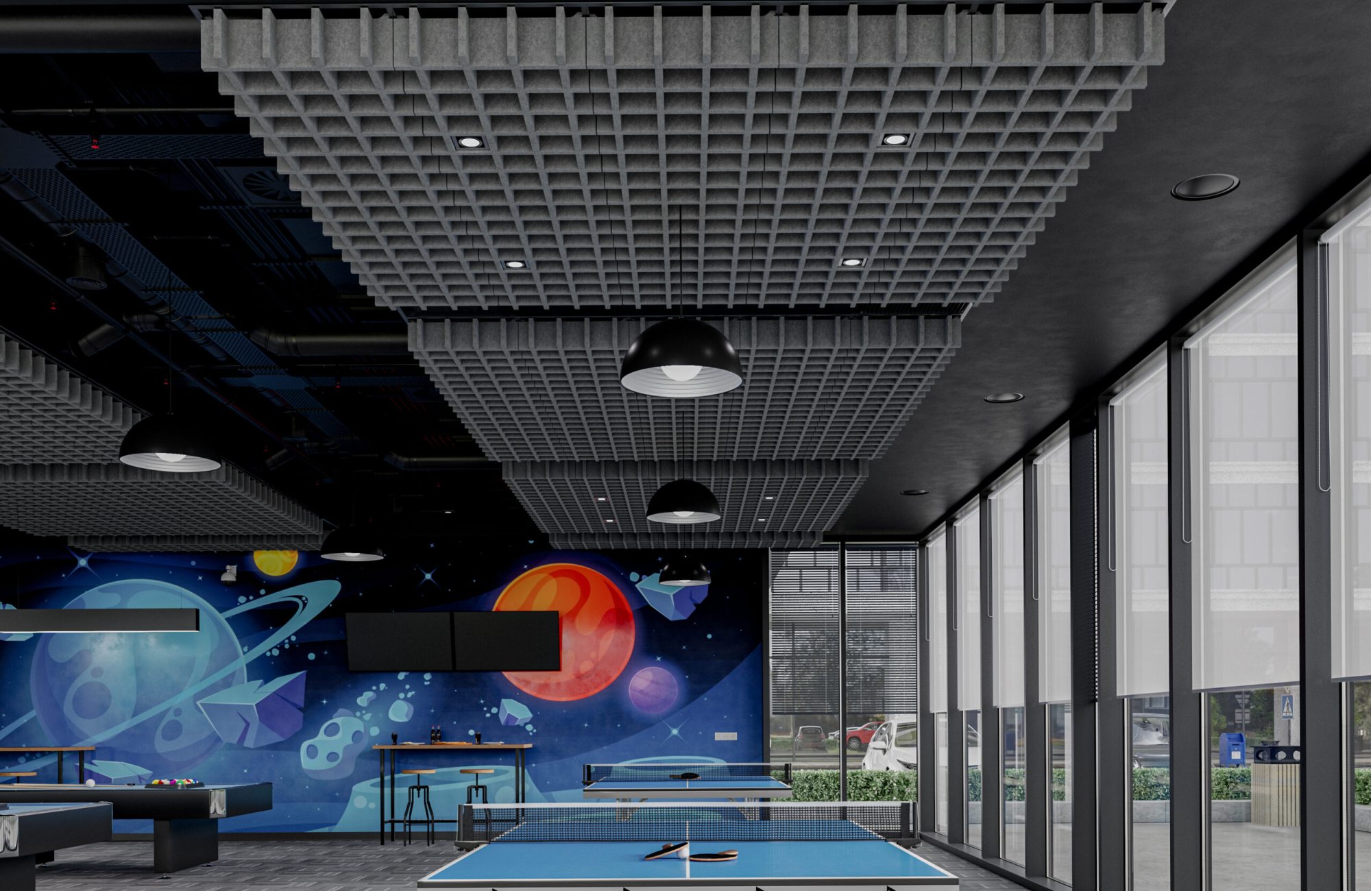 Woven, Pincheck Ceiling Frames | Slate | Premier Collection