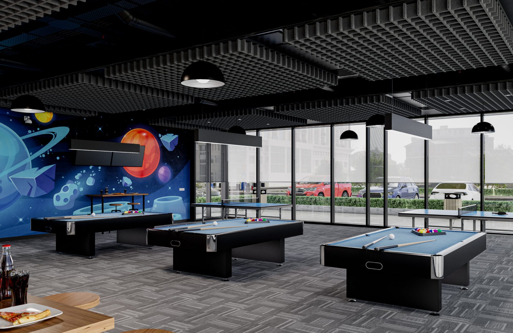 Woven, Pincheck Ceiling Frames | Slate | Premier Collection