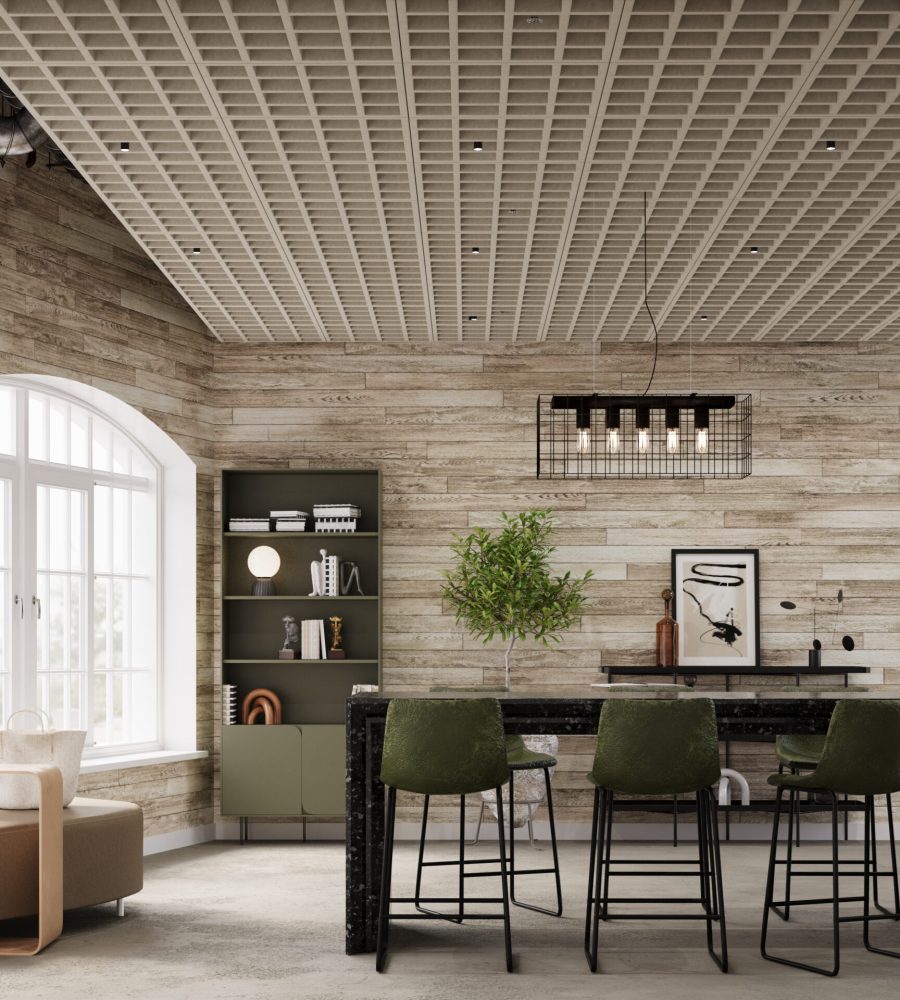 Woven, Tattersall Ceiling Frames | Almond | Premier Collection
