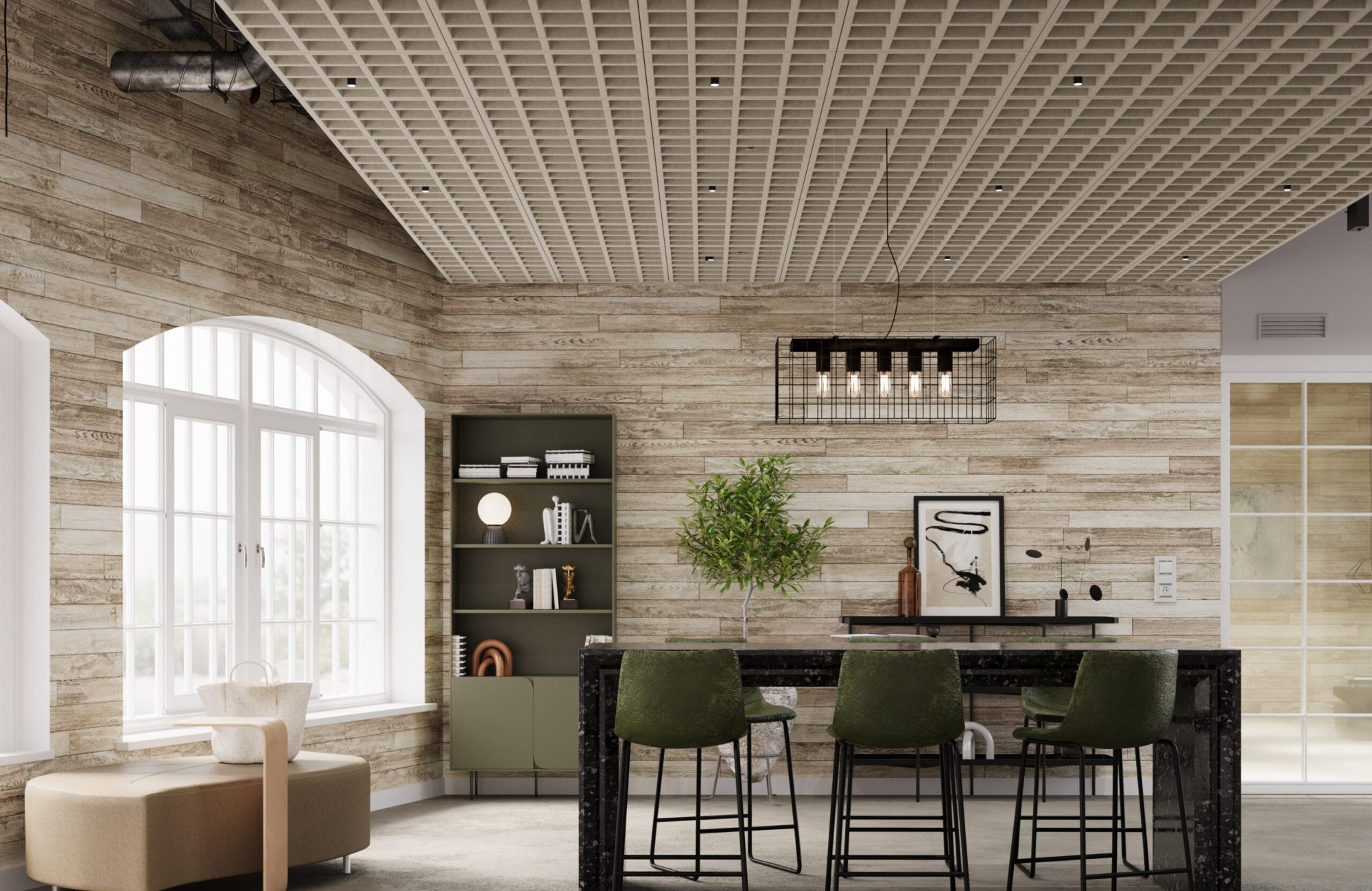 Woven, Tattersall Ceiling Frames | Almond | Premier Collection