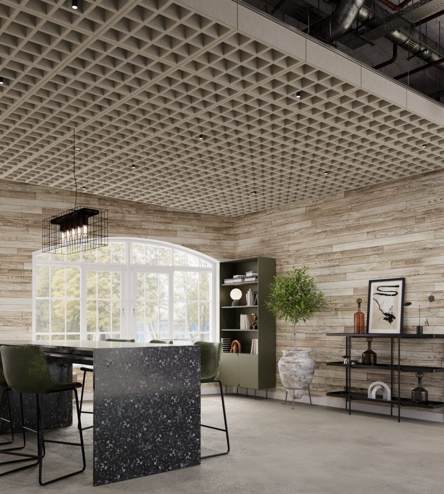 Woven, Tattersall Ceiling Frames | Almond | Premier Collection