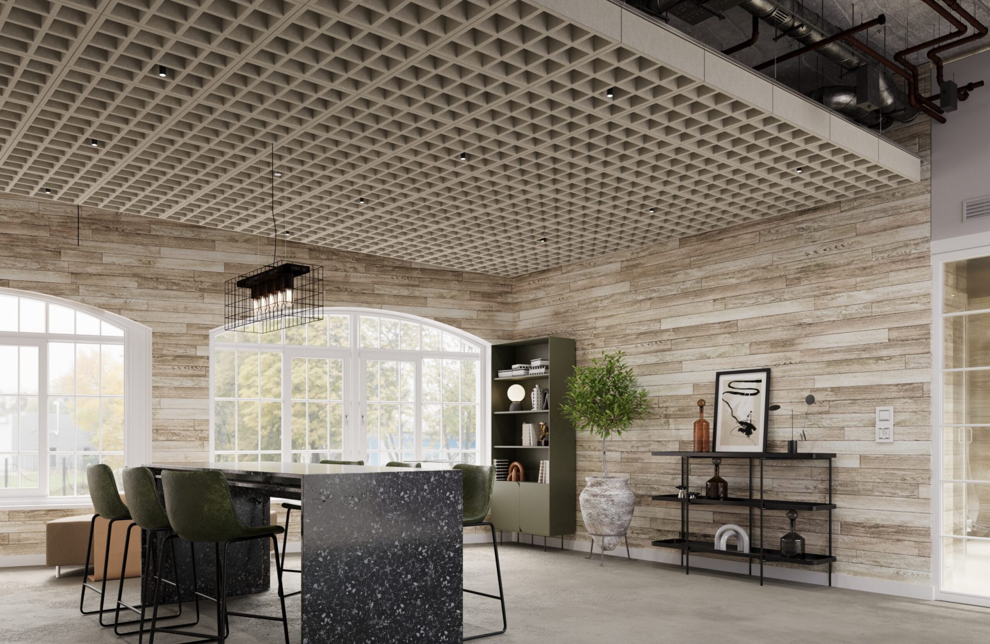 Woven, Tattersall Ceiling Frames | Almond | Premier Collection