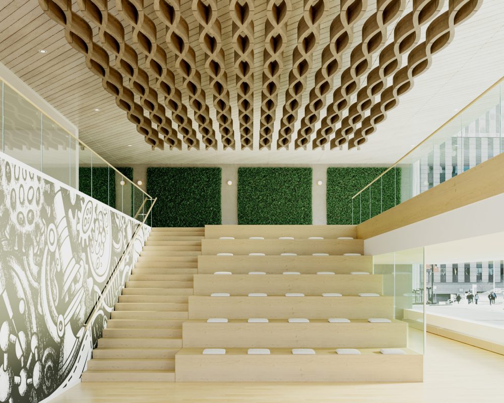 Billow Connect Ceiling Baffles | Mocha Legno | WoodGrain Collection