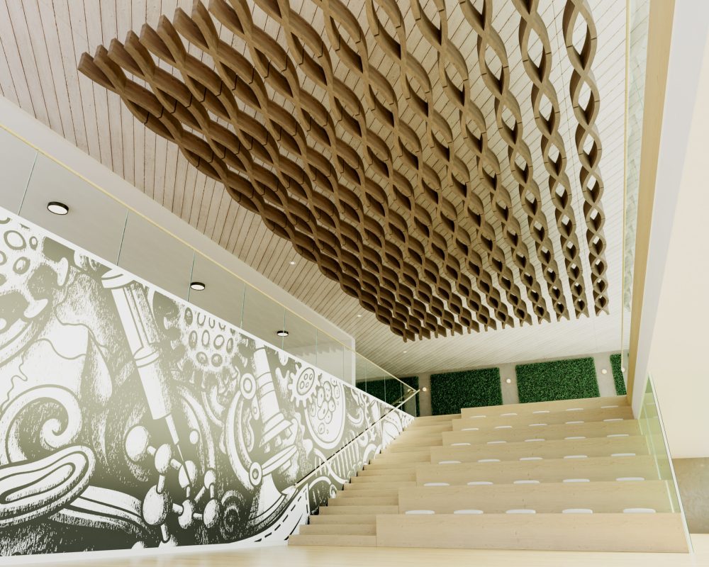 Billow Connect Ceiling Baffles | Mocha Legno | WoodGrain Collection