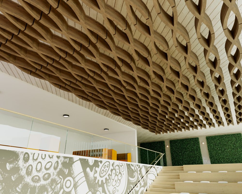 Billow Connect Ceiling Baffles | Mocha Legno | WoodGrain Collection