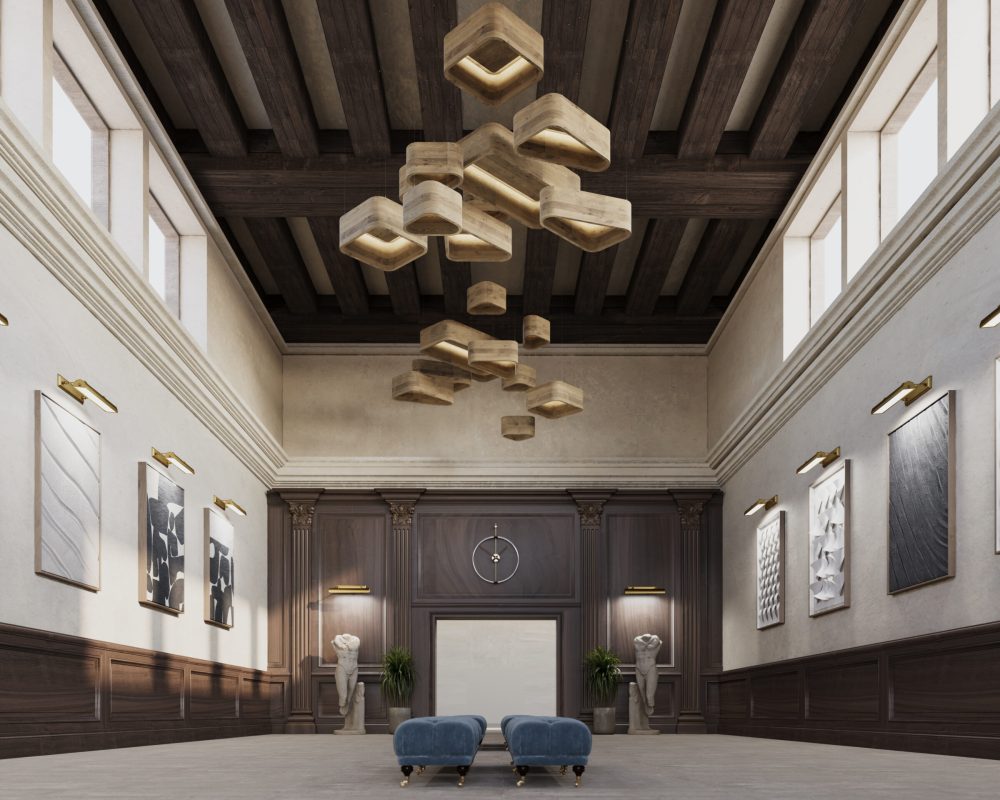 Skipping Stones Ceiling Clouds | Mocha Legno | WoodGrain Collection