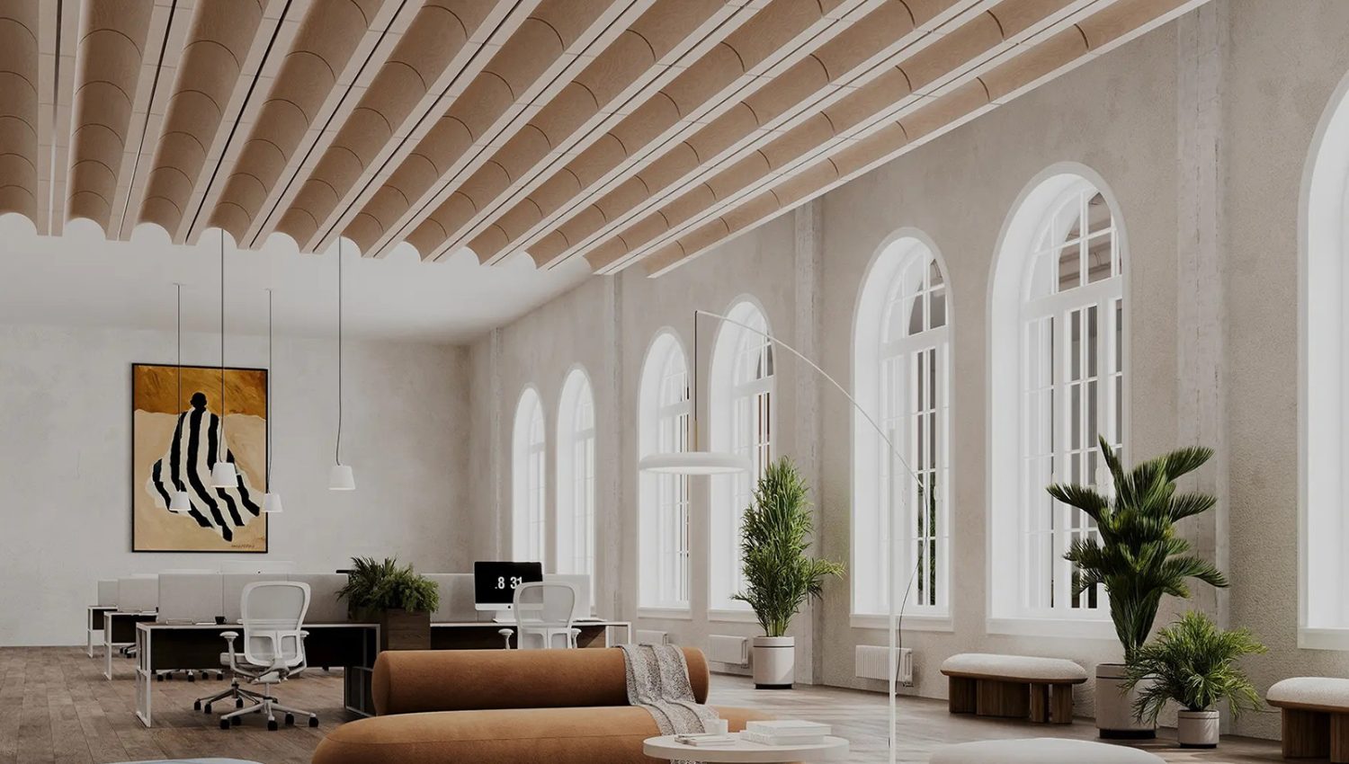 Crest Ceiling Clouds | Petrified Ash | WoodGrain Collection