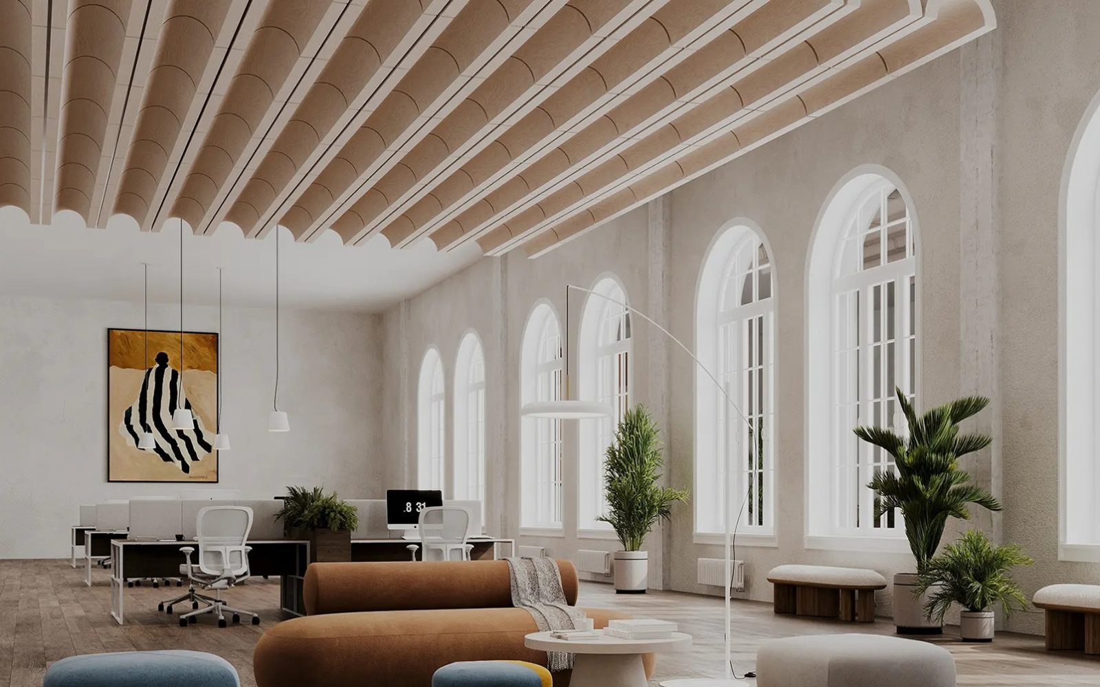 Crest Ceiling Clouds | Petrified Ash | WoodGrain Collection