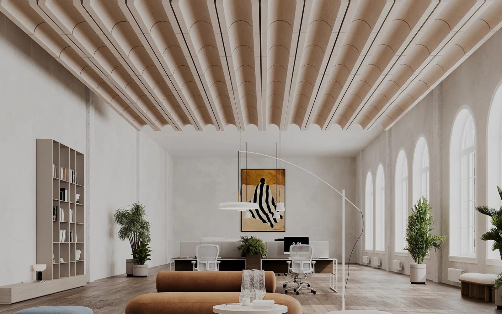 Crest Ceiling Clouds | Petrified Ash | WoodGrain Collection