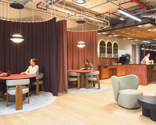 Gleeds London HQ Workplace Design featuring Acoufelt Acoustic Ceiling Baffles, Panels, Tiles, Clouds and Frames