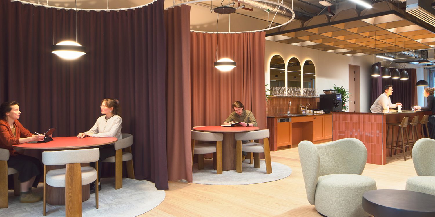 Gleeds London HQ Workplace Design featuring Acoufelt Acoustic Ceiling Baffles, Panels, Tiles, Clouds and Frames