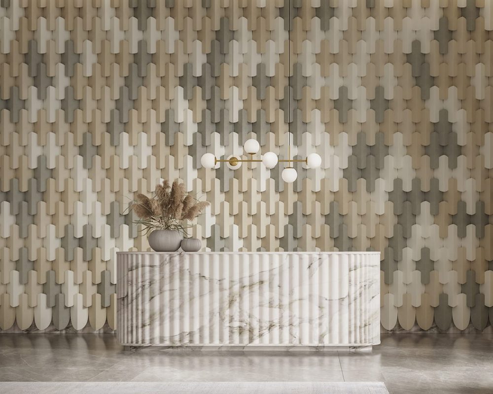 Ovale 3D Tiles | White, Ivory, Pistachio and Peal | WoodGrain Collection
