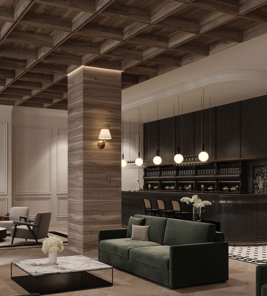 Recess, Waffle Ceiling Frame | Black Walnut | WoodGrain Collection