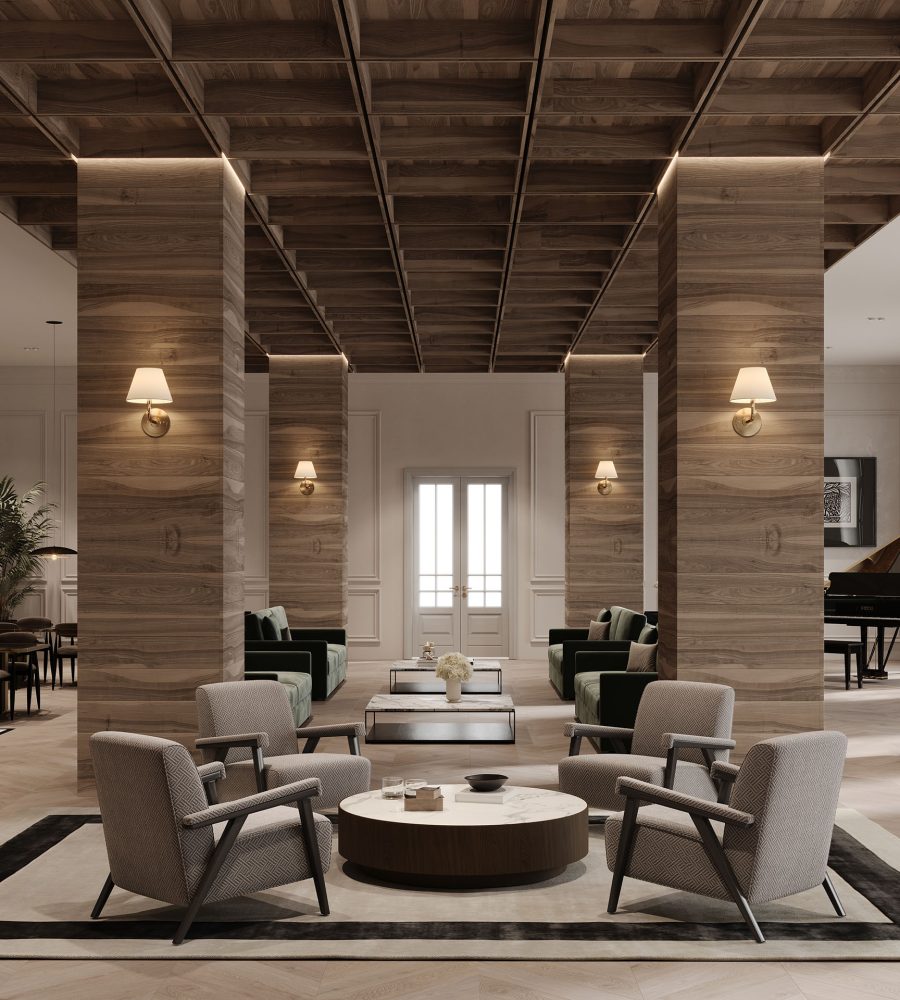 Recess, Waffle Ceiling Frame | Black Walnut | WoodGrain Collection
