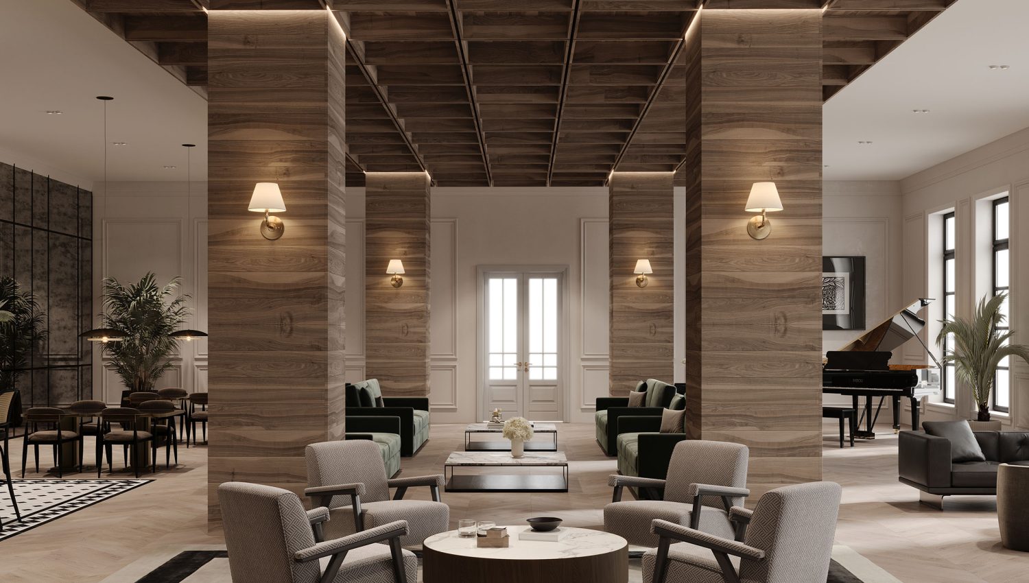 Recess, Waffle Ceiling Frame | Black Walnut | WoodGrain Collection