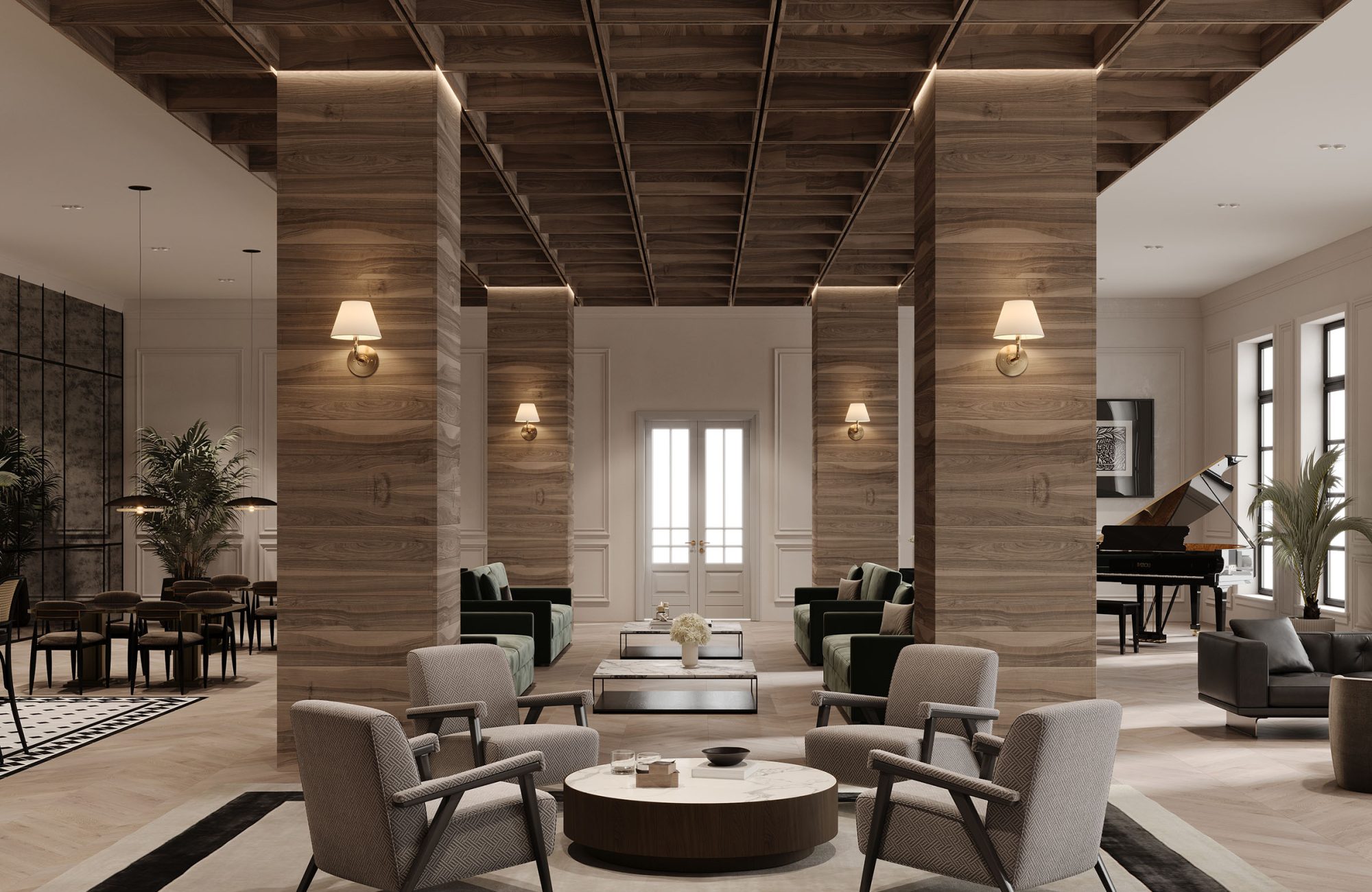 Recess, Waffle Ceiling Frame | Black Walnut | WoodGrain Collection
