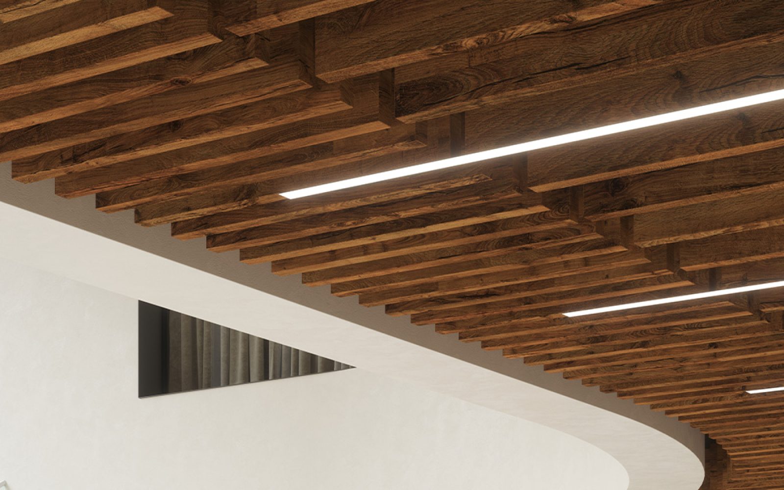 Truss Ceiling Baffles | Antique Chest | WoodGrain Collection