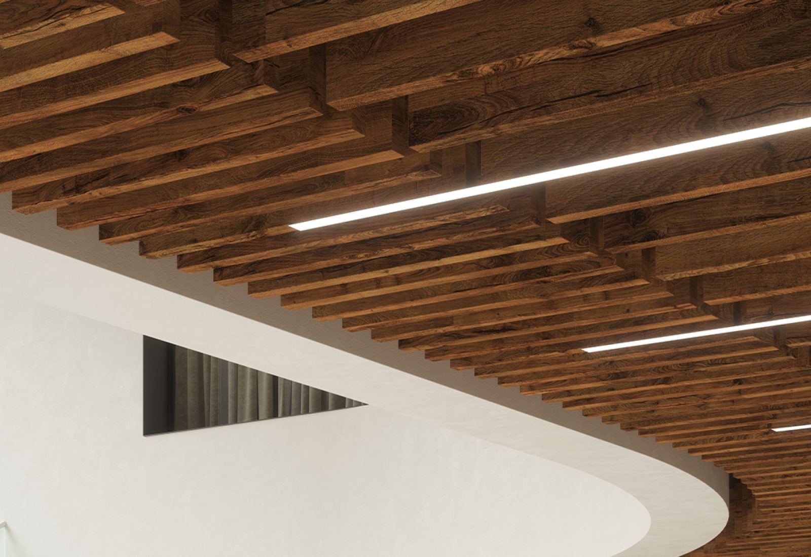 Truss Ceiling Baffles | Antique Chest | WoodGrain Collection