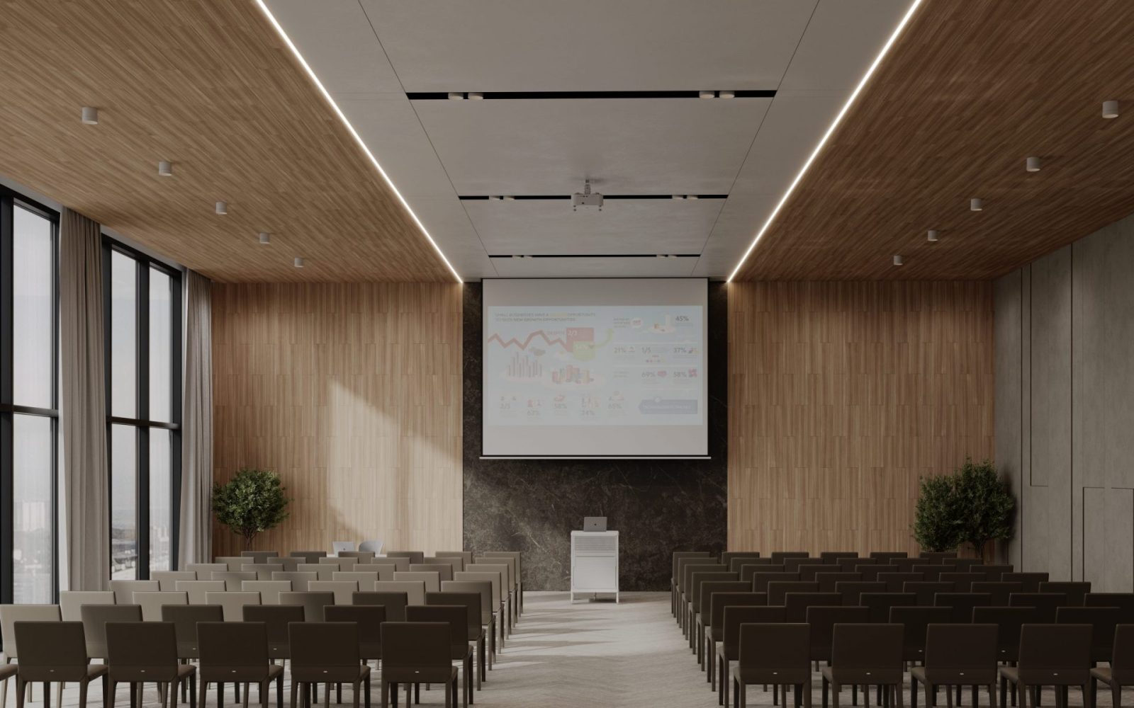 WoodBeQuiet Planks Ceiling Tiles | European Larch | WoodGrain Collection