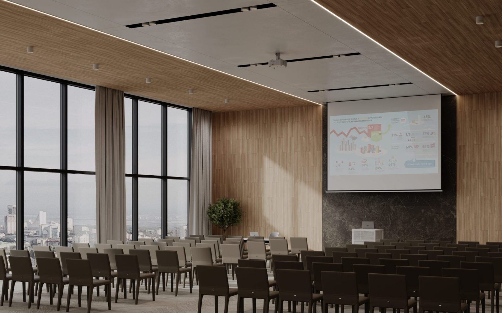 WoodBeQuiet Planks Ceiling Tiles | European Larch | WoodGrain Collection