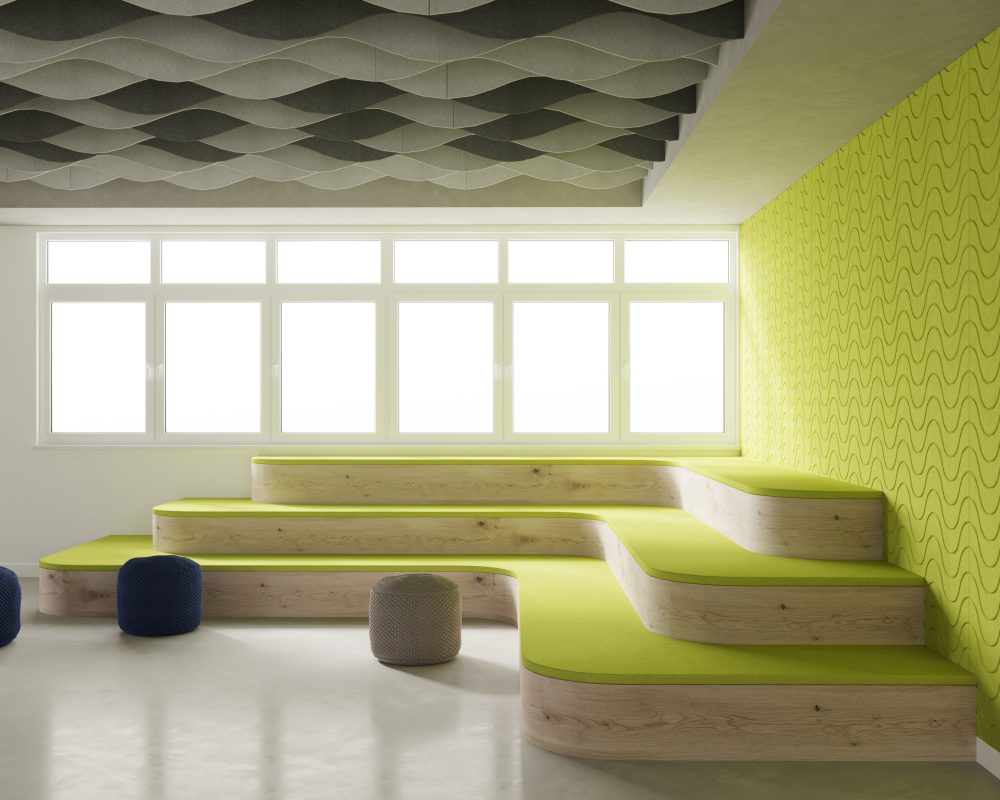 Ripple Ceiling Baffles | Charcoal, White | Premier Collection