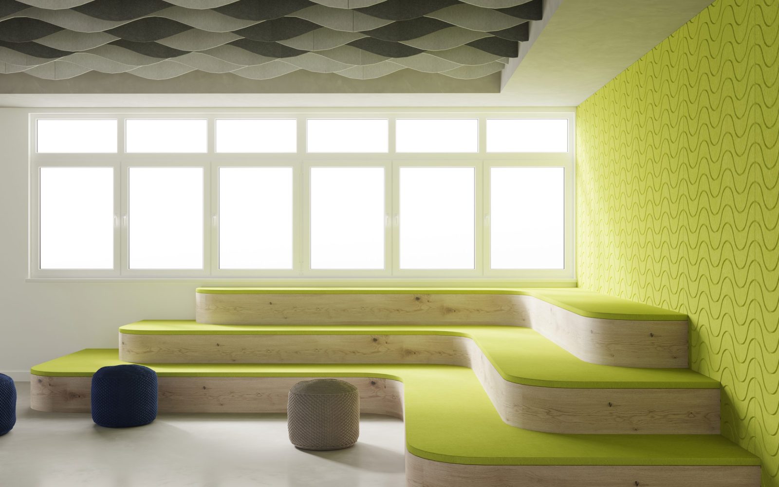 Ripple Ceiling Baffles | Charcoal, White | Premier Collection