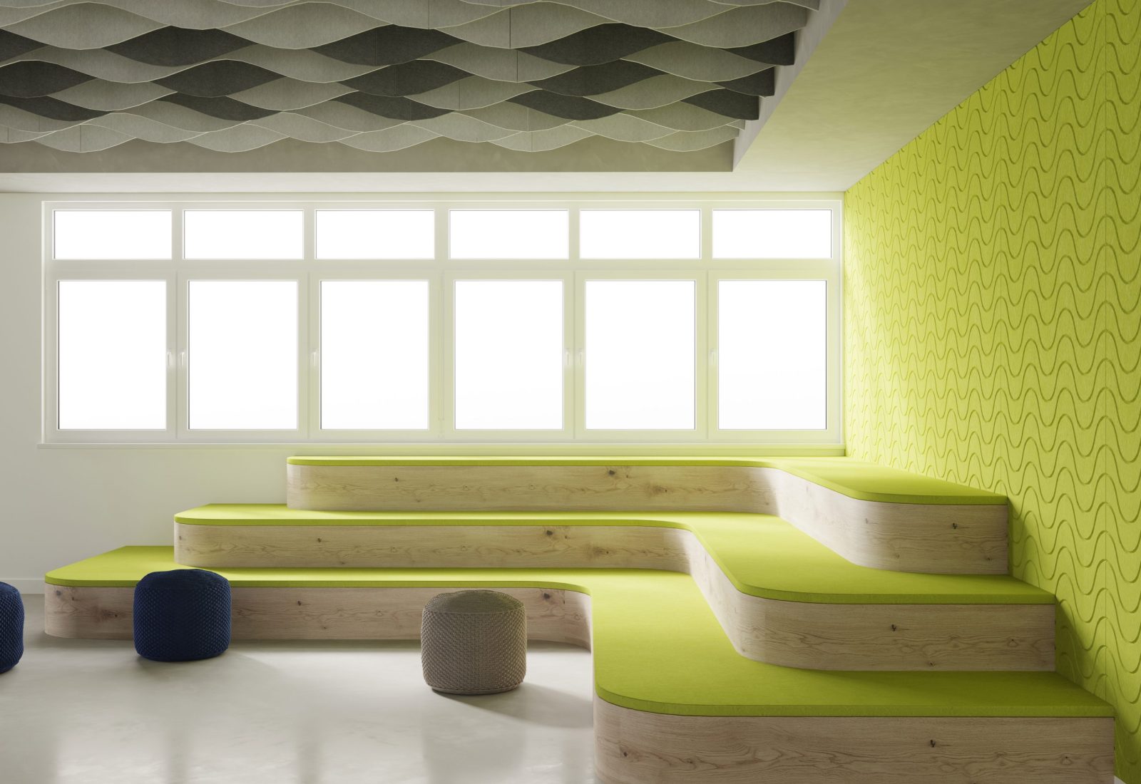 Ripple Ceiling Baffles | Charcoal, White | Premier Collection