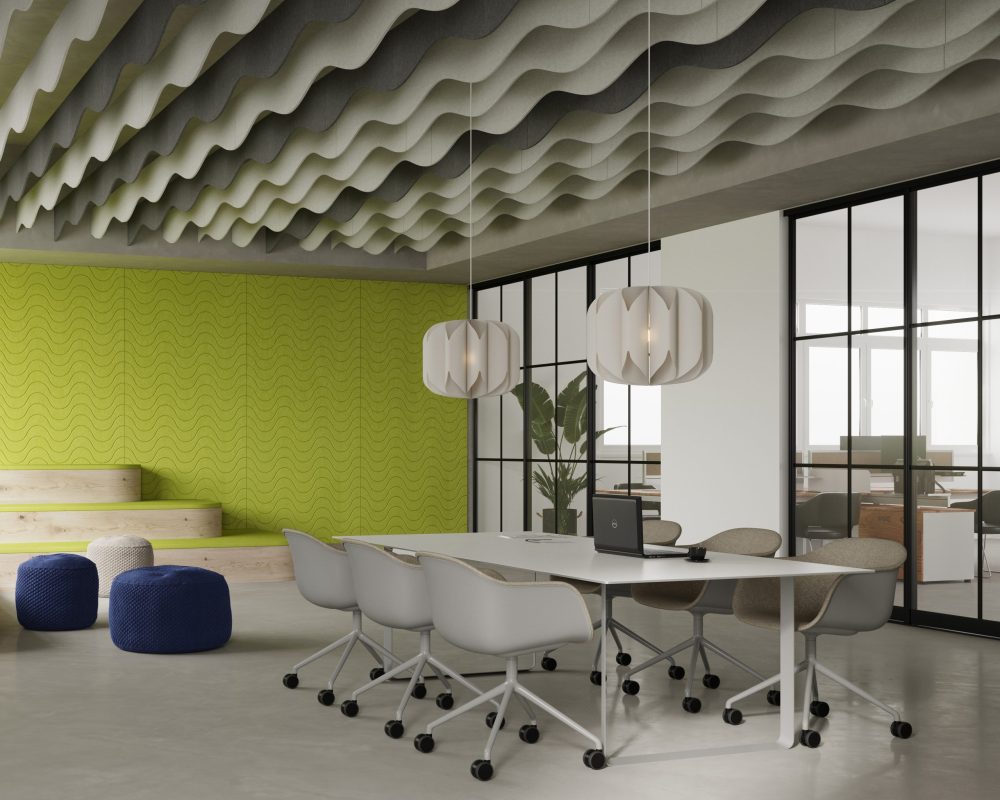 Ripple Ceiling Baffles | Charcoal, White | Premier Collection