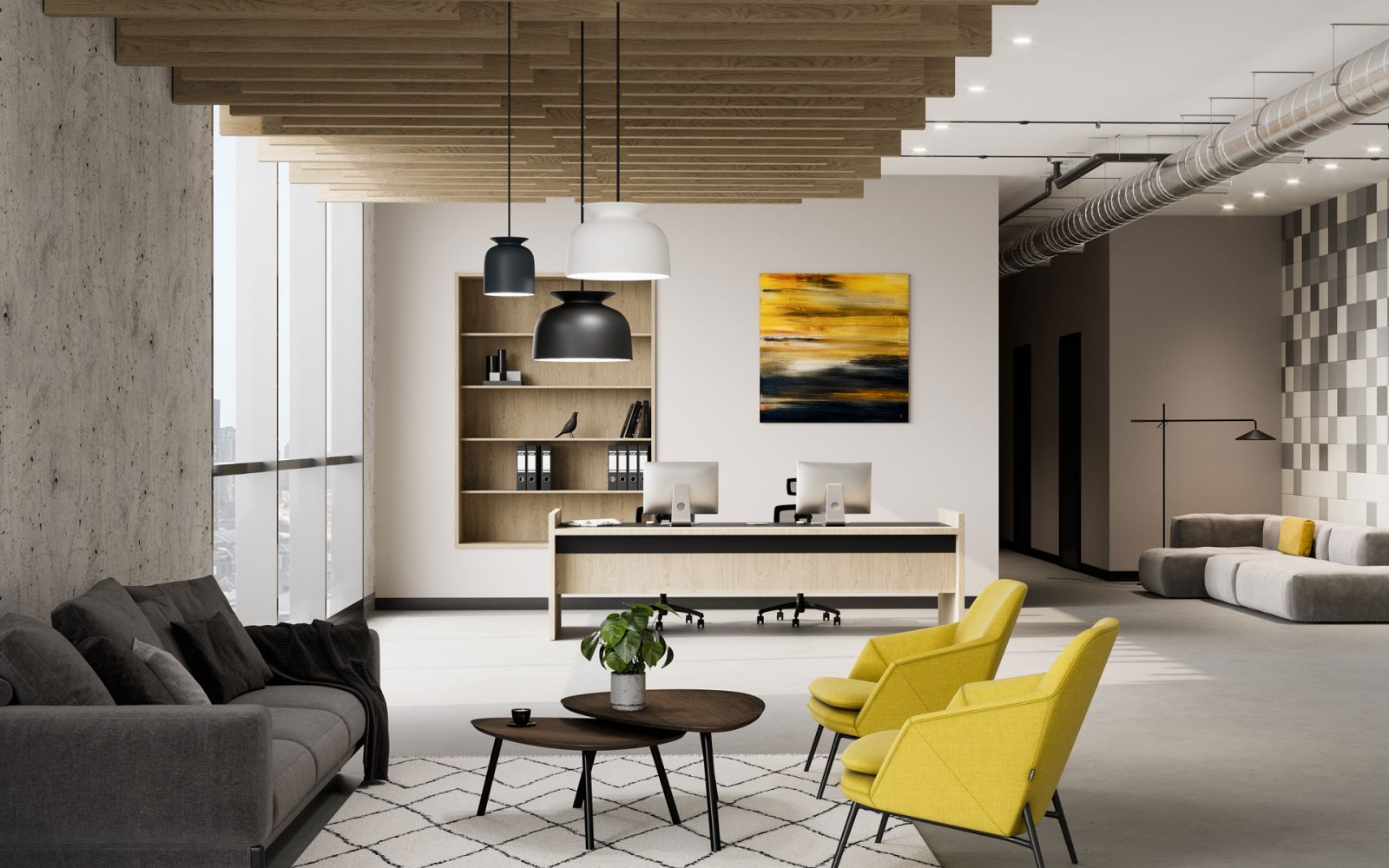 Truss Ceiling Baffles | Log Cabin | WoodGrain Collection