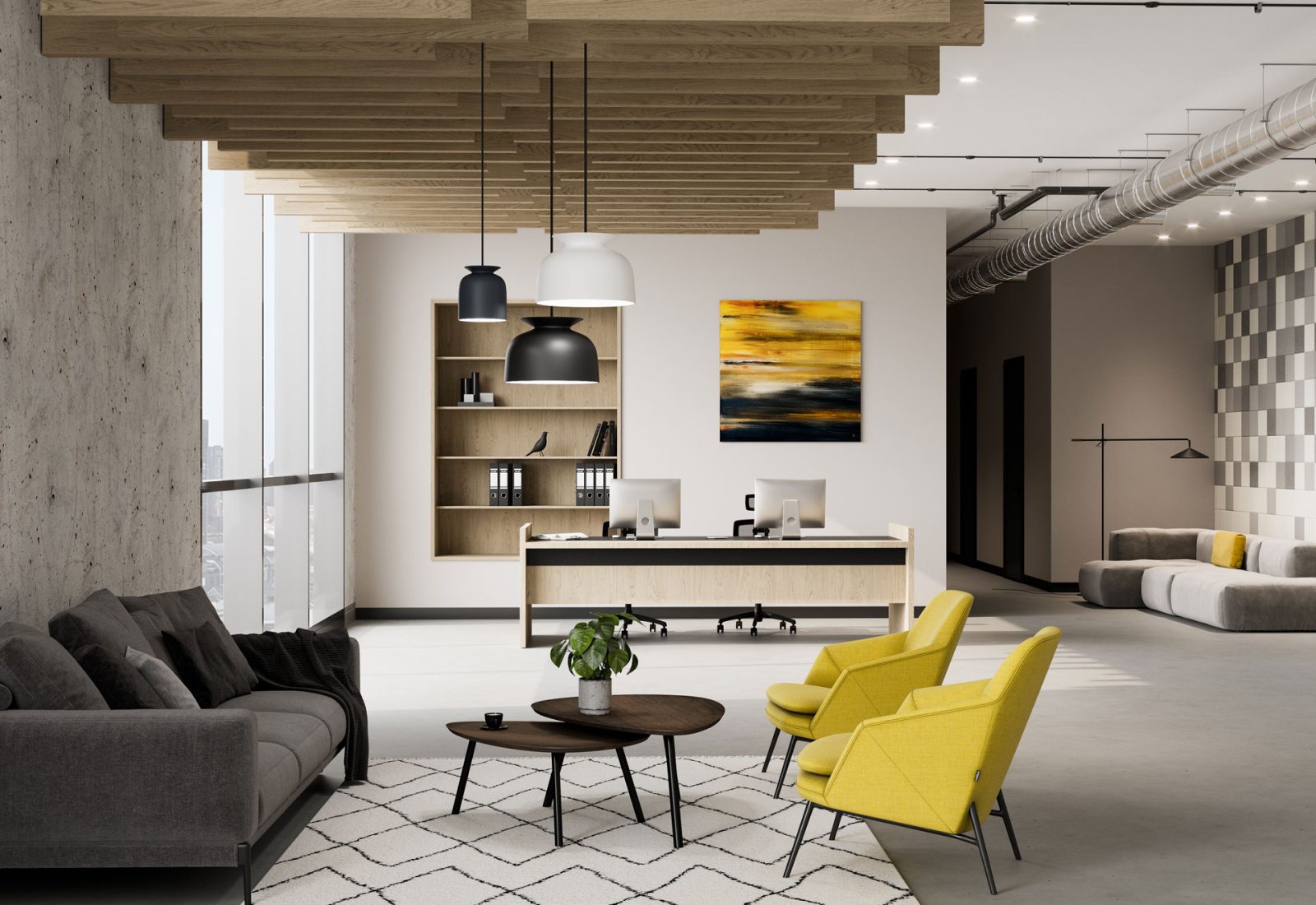 Truss Ceiling Baffles | Log Cabin | WoodGrain Collection