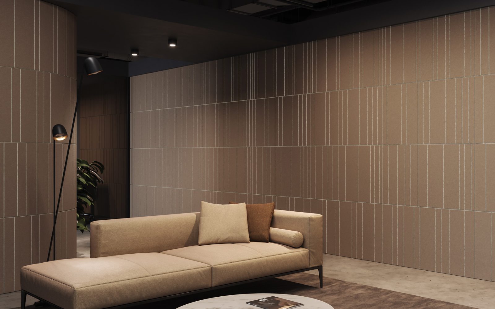 Fracture Two-Tone Wall Panel, Barcode | Umber, Almond | Premier Collection