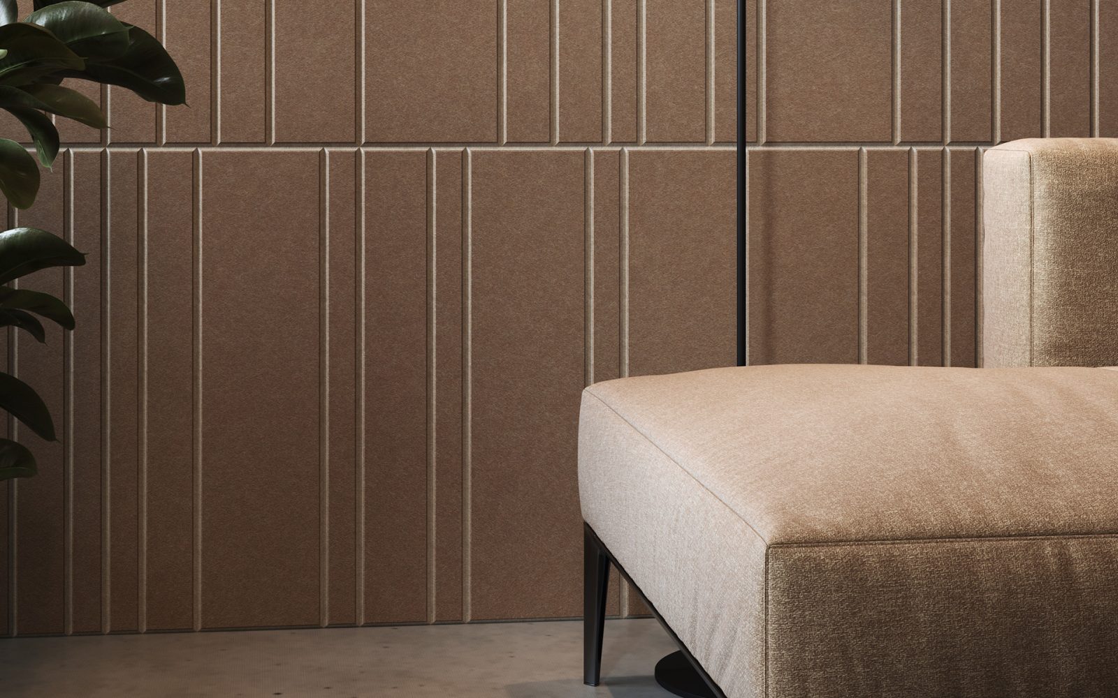 Fracture Two-Tone Wall Panel, Barcode | Umber, Almond | Premier Collection