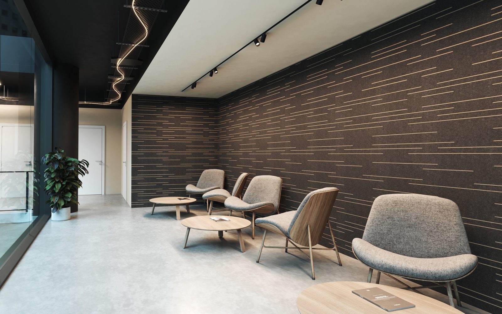 Fracture Two-Tone Wall Panel, Dash | Charcoal, Ivory | Premier Collection