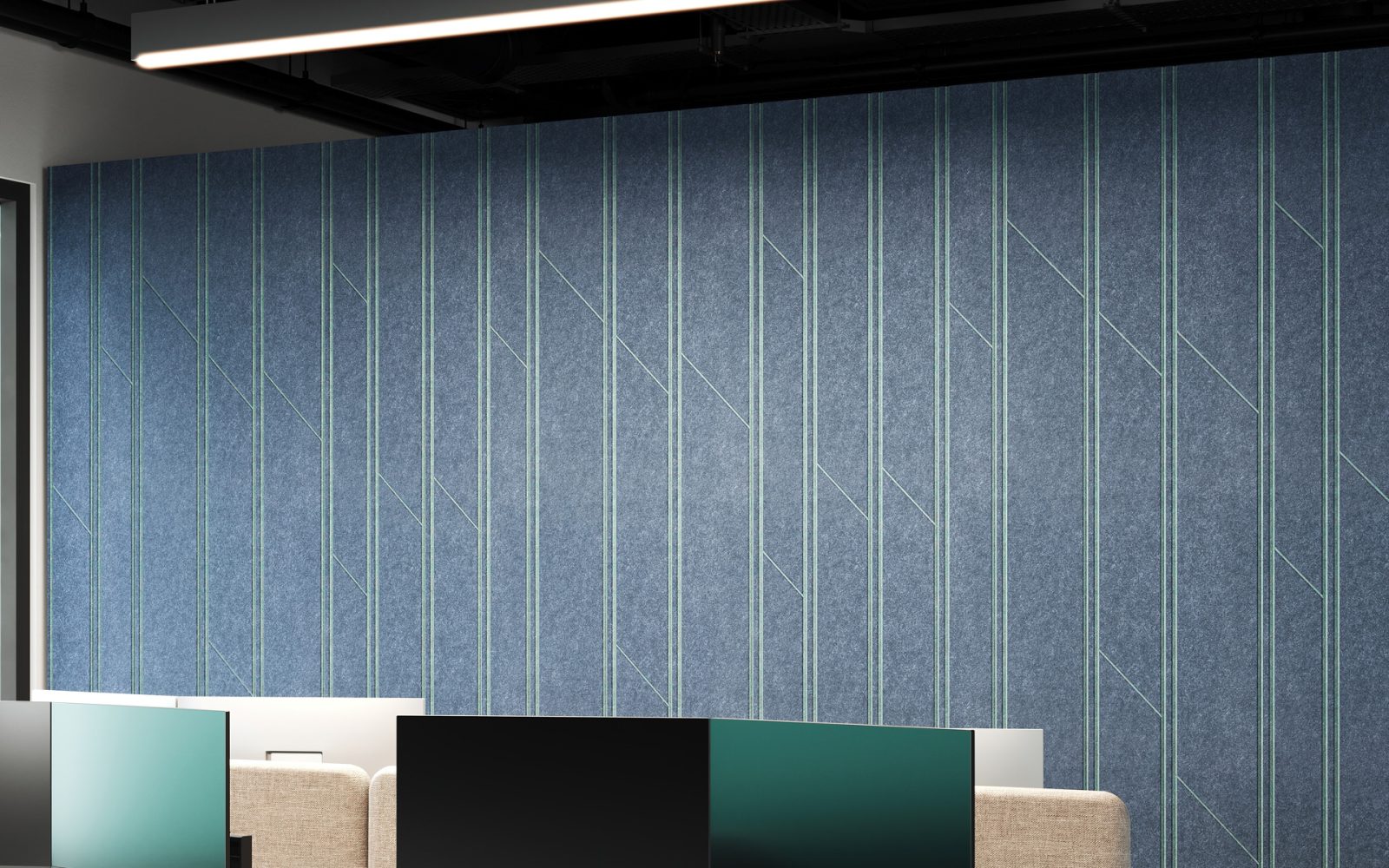 Fracture Two-Tone Wall Panel, Optics | Sea Salt, Denim | Premier Collection