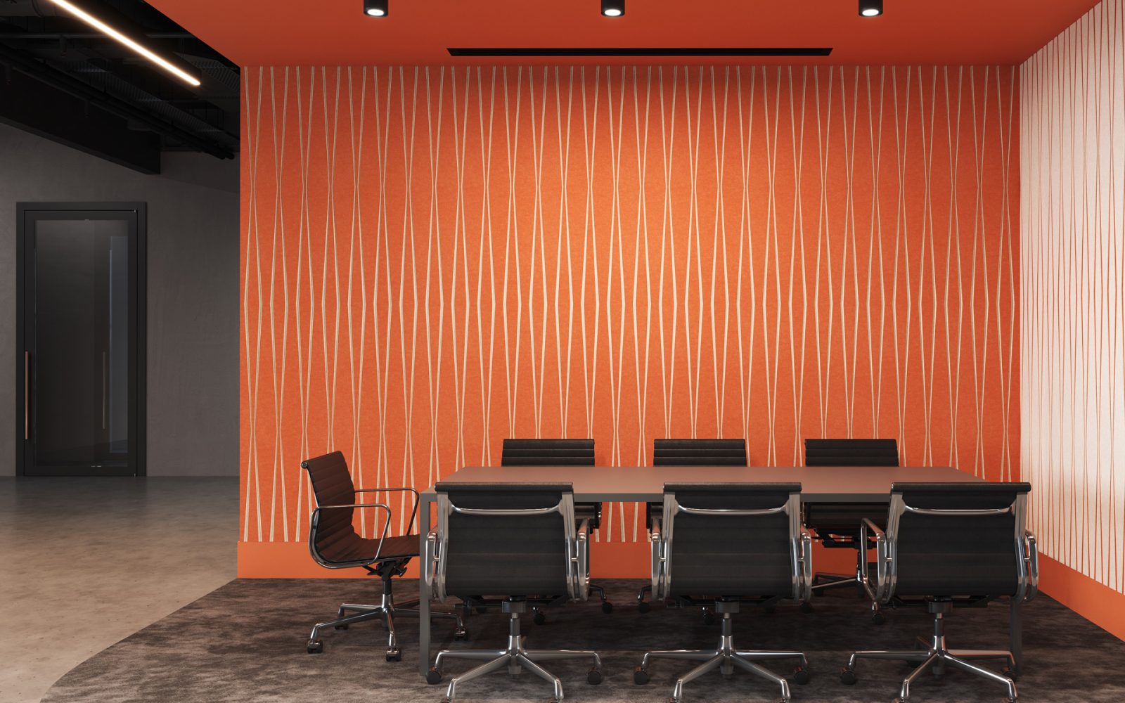 Fracture Two-Tone Wall Panel, Parallax | Carrot, White | Premier Collection