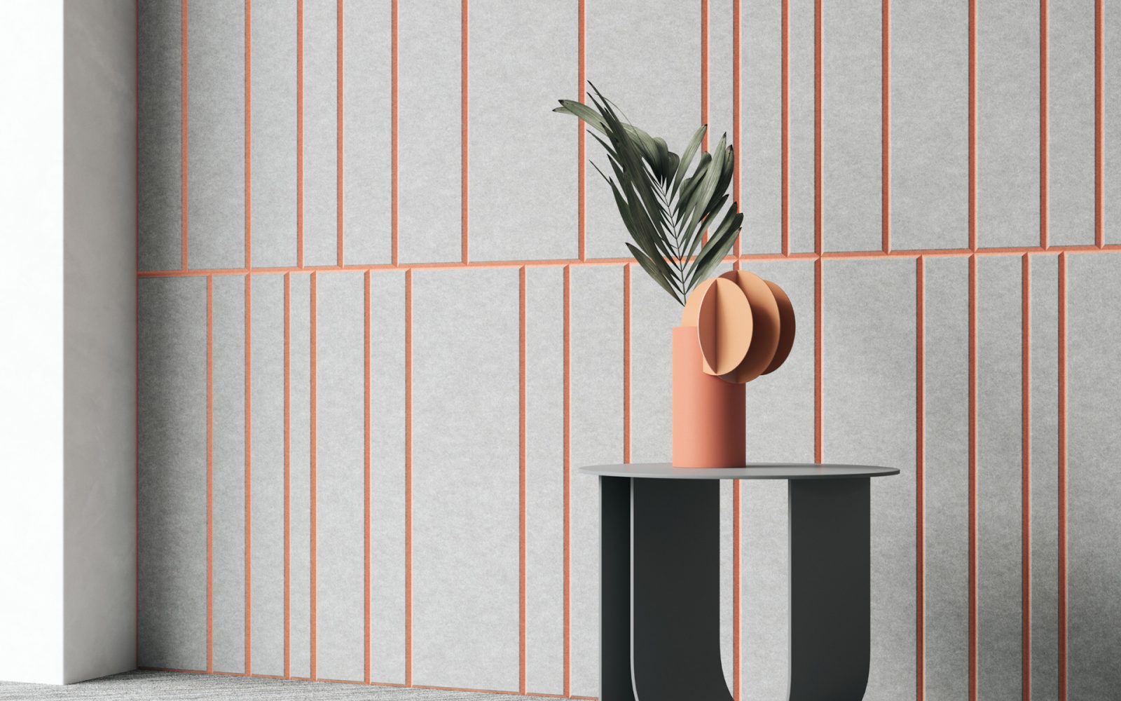 Fracture Two-Tone Wall Panel, Barcode | Metal, Flamingo | Premier Collection
