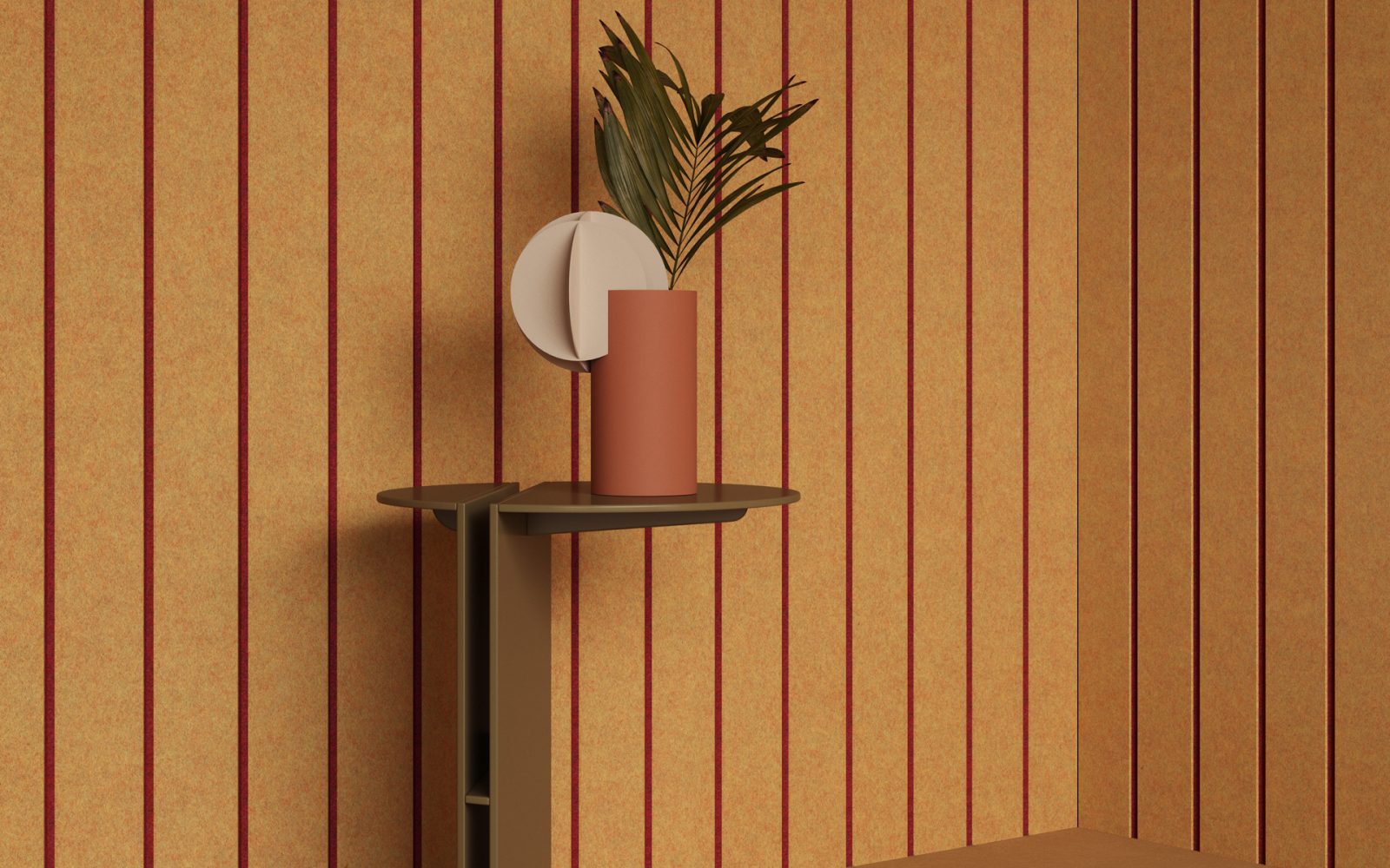 Fracture Two-Tone Wall Panel, Fineline | Turmeric, Currant | Premier Collection