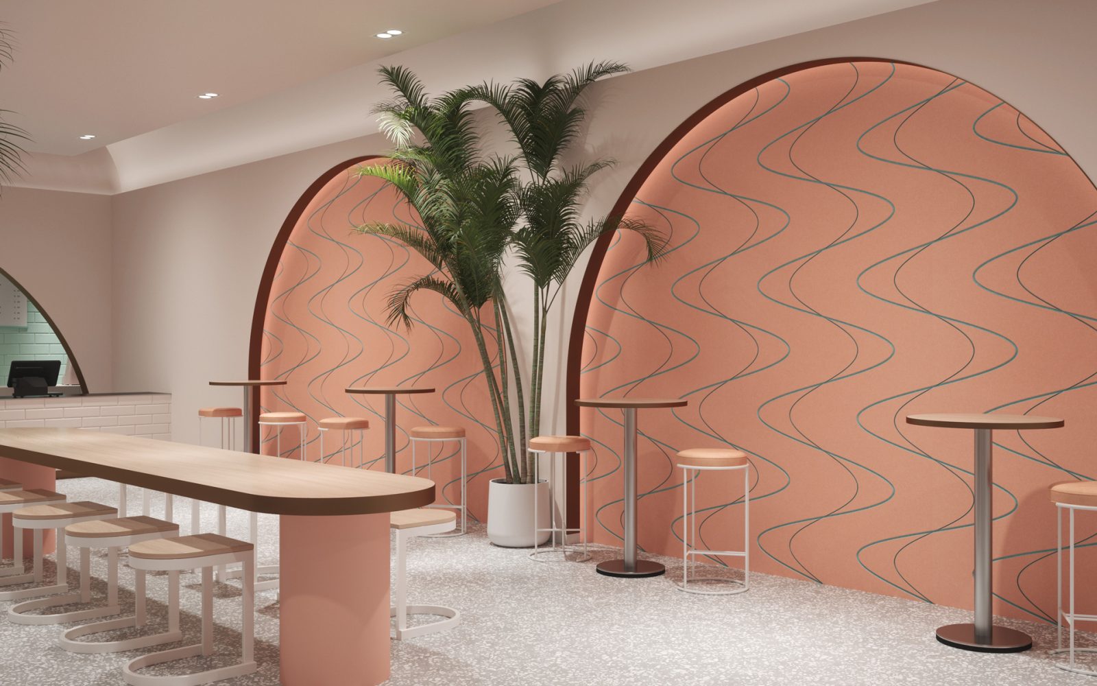 Fracture Two-Tone Wall Panel, Smoke | Flamingo, Sea Salt | Premier Collection