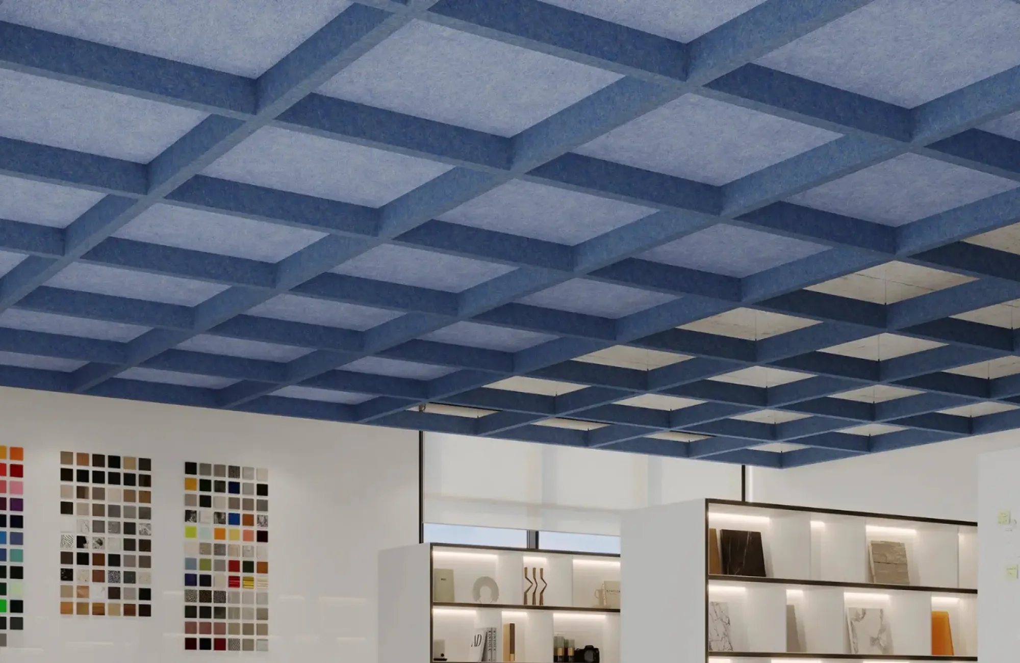 Framework Capped Ceiling Grids | Periwinkle, Marine | Premier Collection